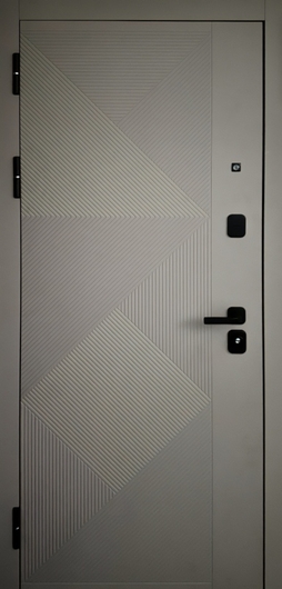 Входная квартирная дверь с фрезерованными плитами МДФ RAL Входная квартирная дверь с фрезерованными плитами МДФ RAL