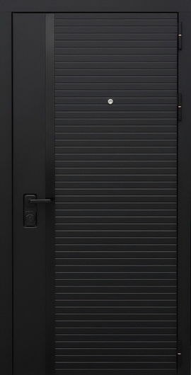 Стальная дверь с панелями МДФ черного цвета (подбор по RAL) Стальная дверь с панелями МДФ черного цвета (подбор по RAL)
